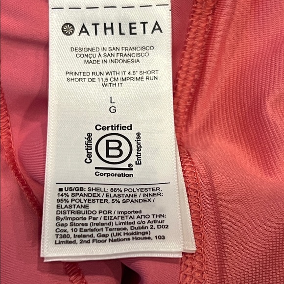 Athleta Run With It Pink and Red Patterned Athletic Running Shorts Size Large - Picture 12 of 15